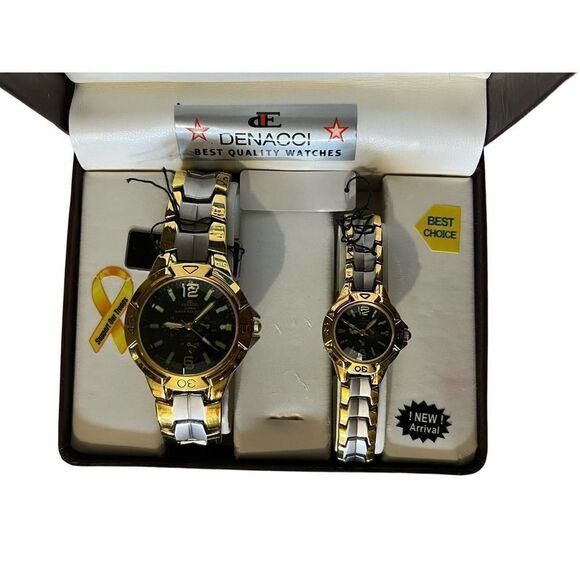 DENACCI His & Hers Watch set Water Resistant NEW In Box! - Picture 1 of 6
